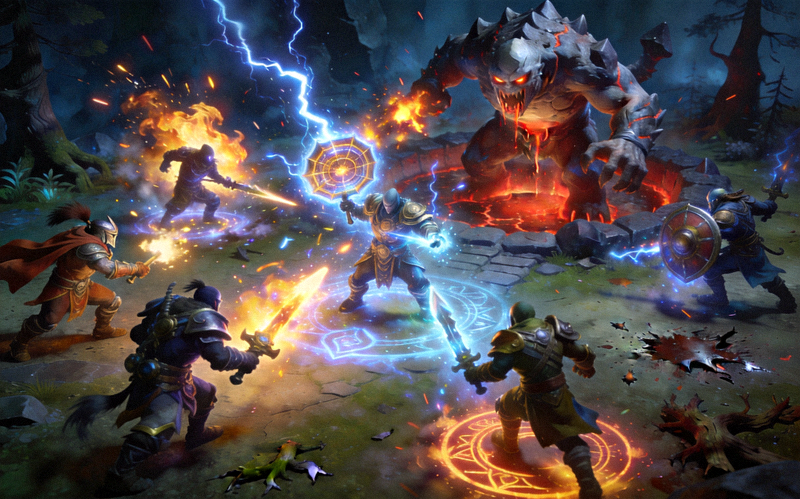 DOTA2 TI预选赛关键团战画面，双方英雄围绕肉山区域展开激烈争夺